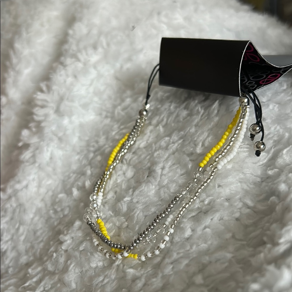 Paparazzi Silver and Yellow Bracelet with Delicate Beads